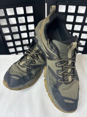 💚 Merrell MQM Flex 2 Hiking Shoes Mens 11.5 Green Trail Low Top Lace Outdoor 💚